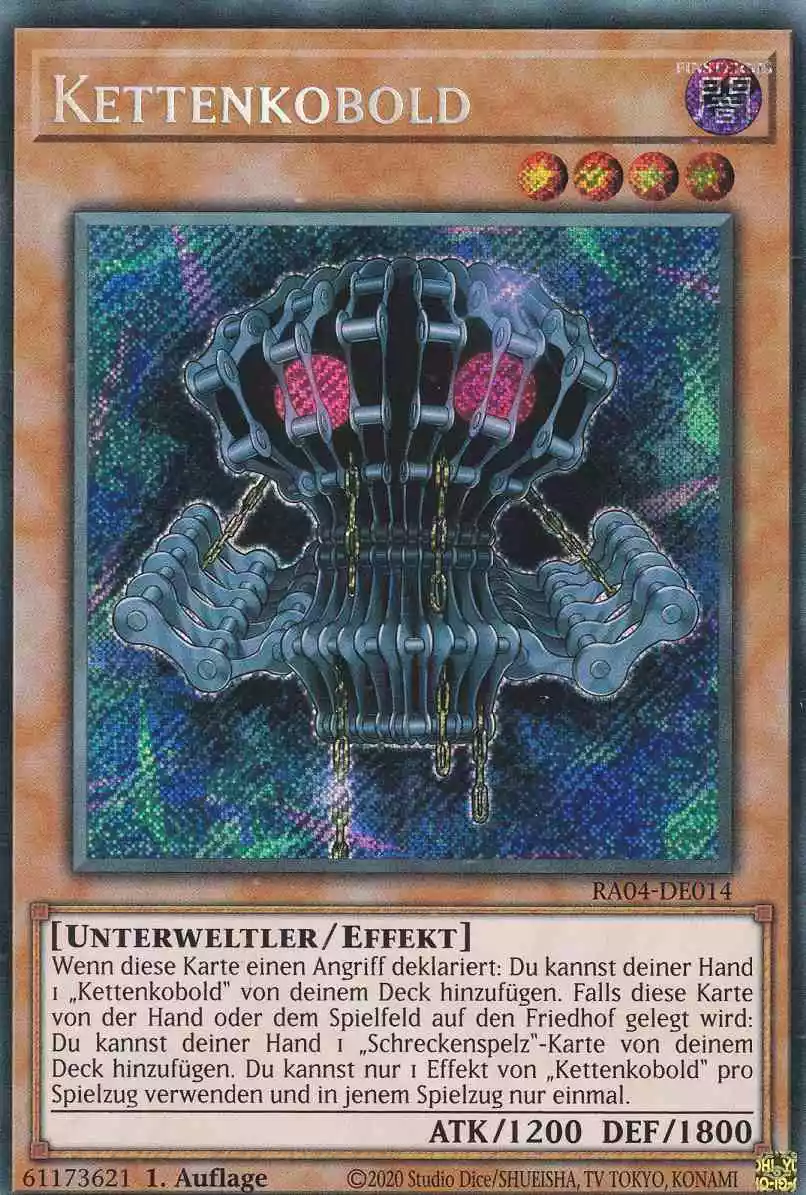 Kettenkobold RA04-DE014 ist in Secret Rare Yu-Gi-Oh Karte aus Quarter Century Stampede 1.Auflage