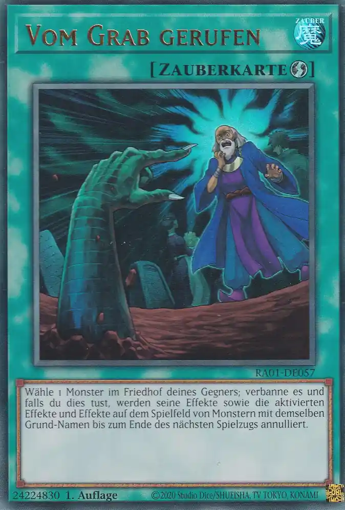 Vom Grab gerufen RA01-DE057 ist in Ultra Rare Yu-Gi-Oh Karte aus 25th Anniversary Rarity Collection 1.Auflage