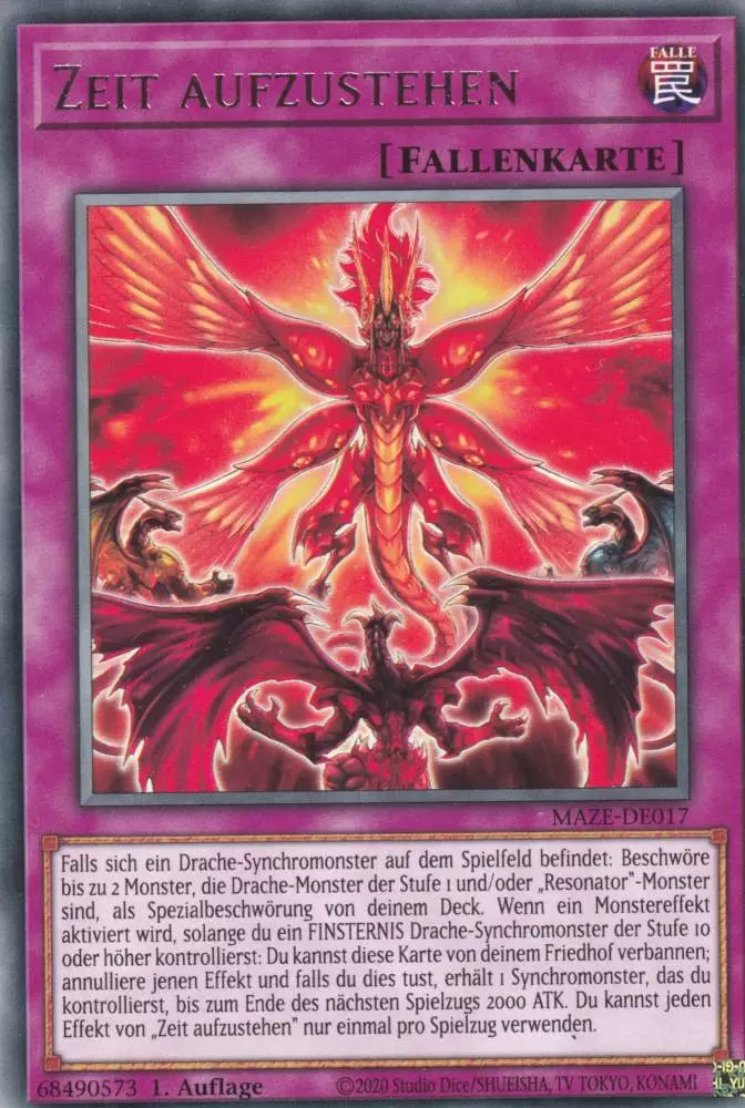 Zeit aufzustehen MAZE-DE017 ist in Rare Yu-Gi-Oh Karte aus Maze of Memories 1.Auflage