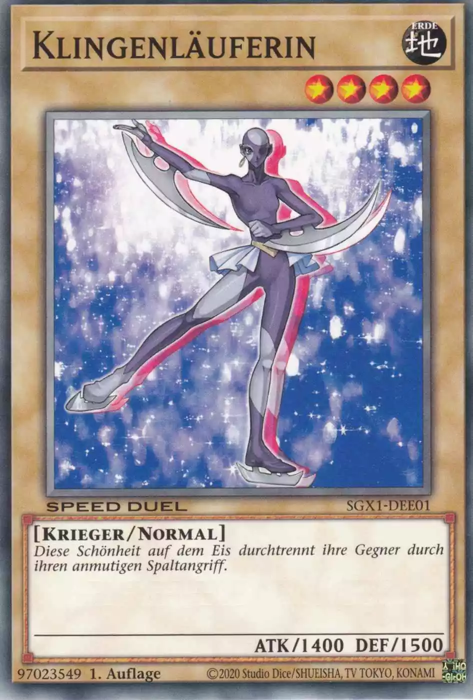 Klingenläuferin SGX1-DEE01 ist in Common Yu-Gi-Oh Karte aus Speed Duel GX Duel Academy Box 1.Auflage