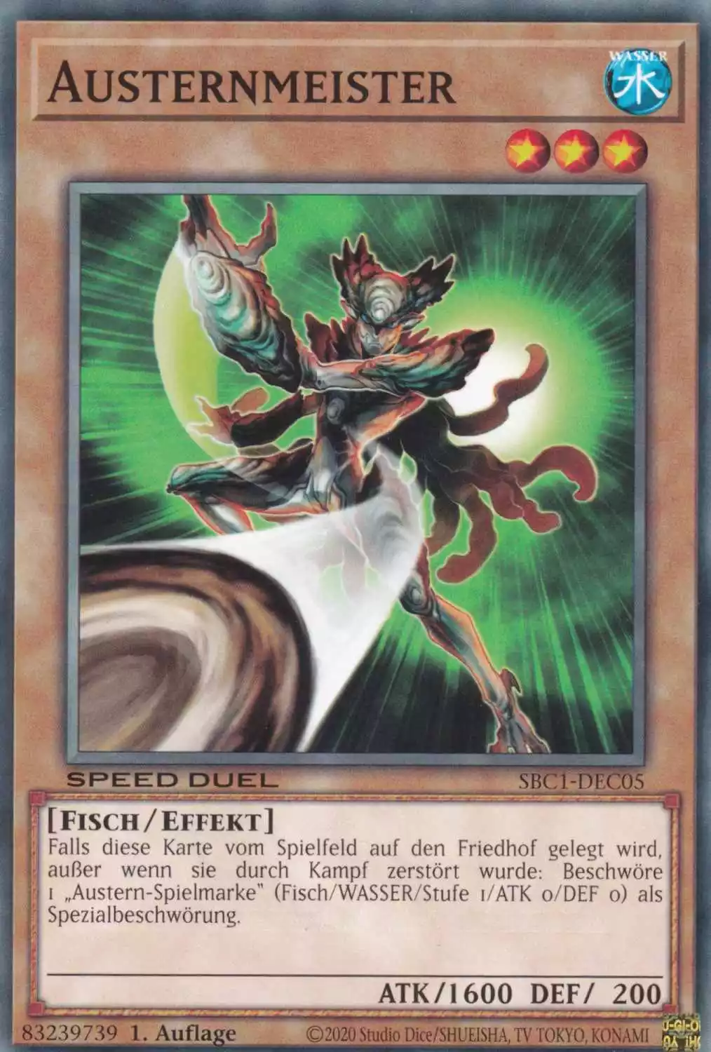 Austernmeister SBC1-DEC05 ist in Common Yu-Gi-Oh Karte aus Streets of Battle City 1.Auflage