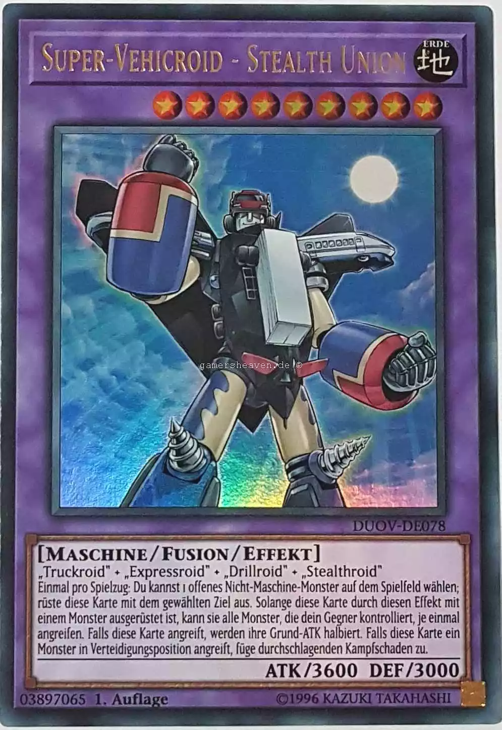 Super-Vehicroid - Stealth Union DUOV-DE078 ist in Ultra Rare Yu-Gi-Oh Karte aus Duel Overload 1.Auflage