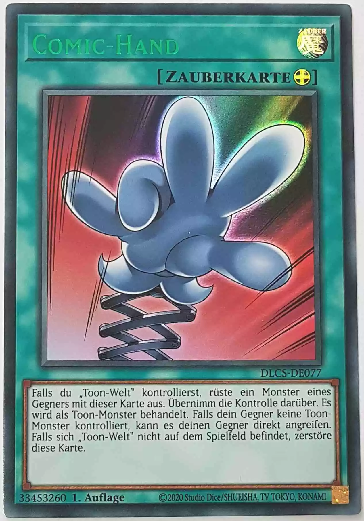 Comic-Hand (grün) DLCS-DE077-G ist in Colorful Ultra Rare Yu-Gi-Oh Karte aus Dragons of Legend The Complete Series 1.Auflage