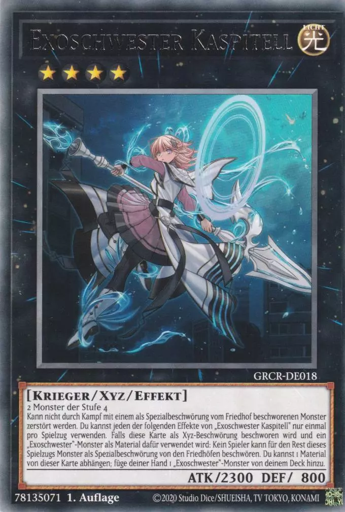 Exoschwester Kaspitell GRCR-DE018 ist in Rare Yu-Gi-Oh Karte aus The Grand Creators 1.Auflage