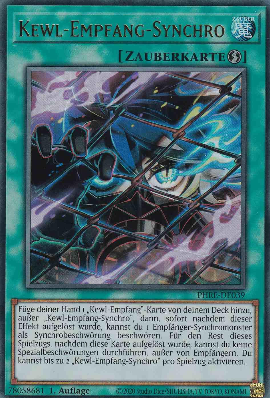 Kewl-Empfang-Synchro Ultra Rare PHRE-DE039 Yugioh Karte Kewl-Empfang-Synchro PHRE-DE039 ist in Ultra Rare Yu-Gi-Oh Karte aus Phantom Revenge 1.Auflage