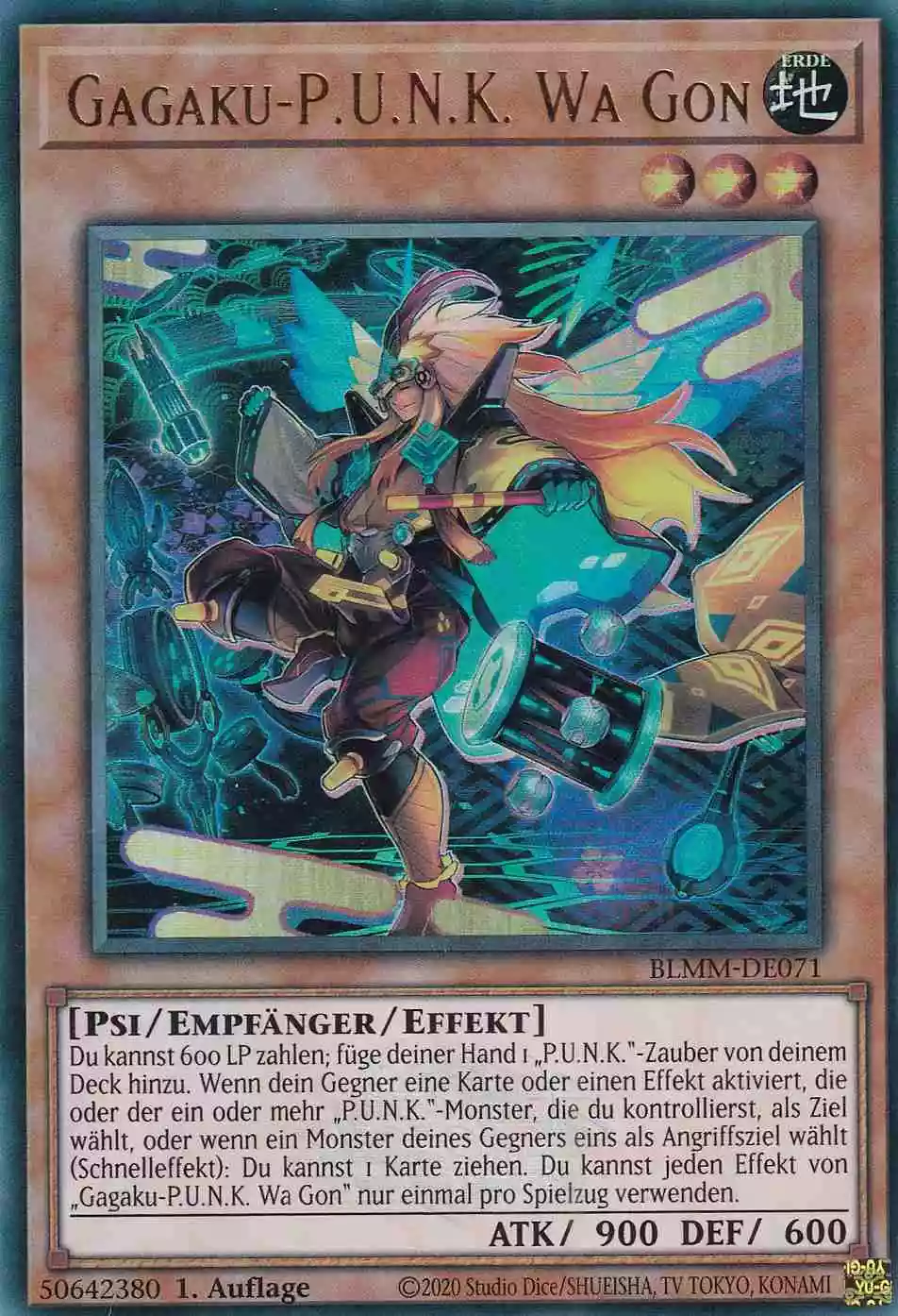 Gagaku-P.U.N.K. Wa Gon Ultra Rare BLMM-DE071 Yugioh Karte Gagaku-P.U.N.K. Wa Gon BLMM-DE071 ist in Ultra Rare Yu-Gi-Oh Karte aus Battles of Legend Monster Mayhem 1.Auflage