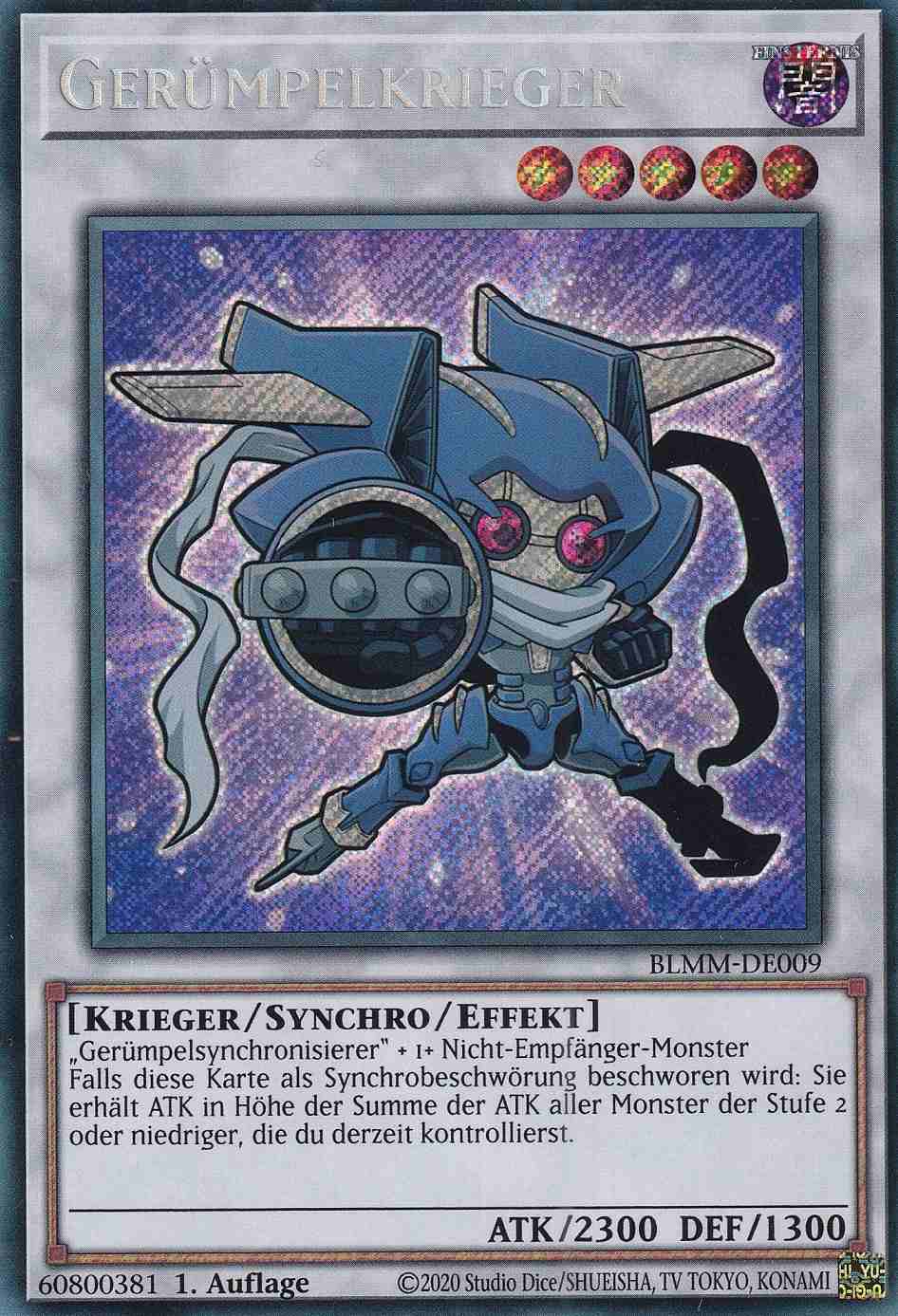 Gerümpelkrieger BLMM-DE009 ist in Secret Rare Yu-Gi-Oh Karte aus Battles of Legend Monster Mayhem 1.Auflage