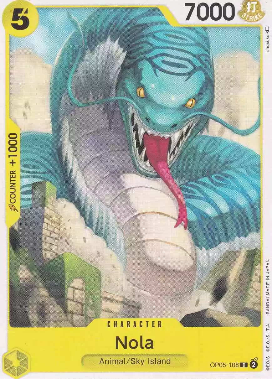op05-108-nola-common-awakening-of-the-new-era Nola OP05-108 ist in Common. Die One Piece Karte ist aus Awakening of the New Era in Normal Art.