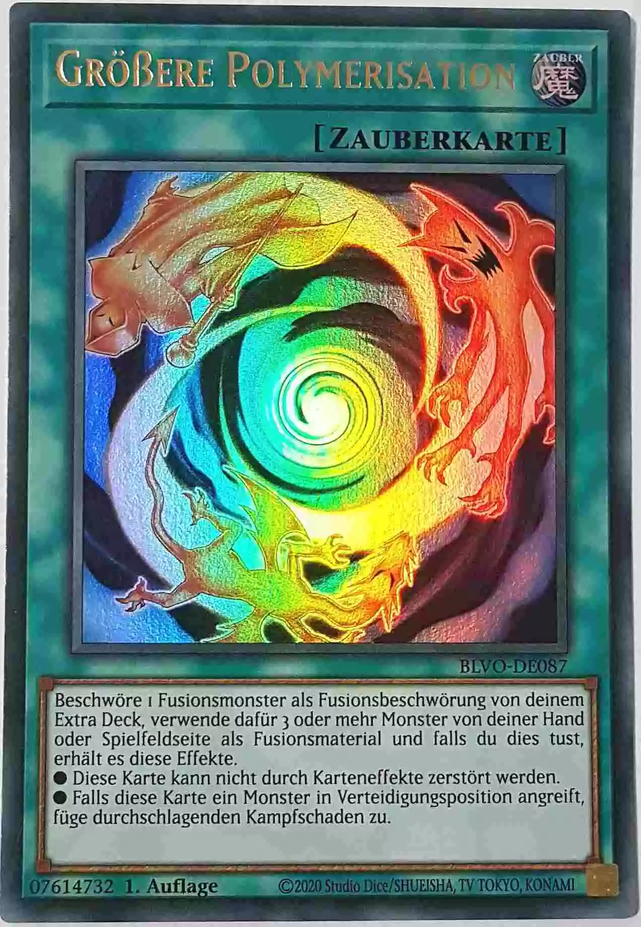 Größere Polymerisation BLVO-DE087 ist in Ultra Rare Yu-Gi-Oh Karte aus Blazing Vortex 1.Auflage