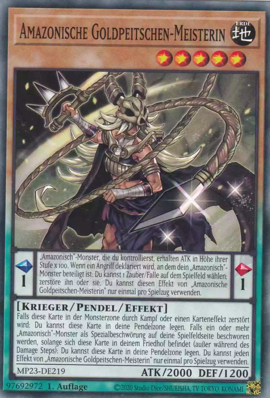 Amazonische Goldpeitschen-Meisterin MP23-DE219 ist in Common Yu-Gi-Oh Karte aus 25th Anniversary Tin Dueling Heroes 1.Auflage