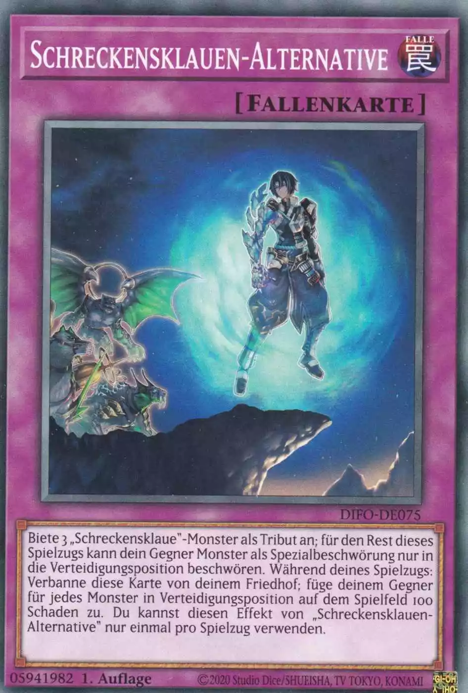 Schreckensklauen-Alternative DIFO-DE075 ist in Common Yu-Gi-Oh Karte aus Dimension Force 1.Auflage
