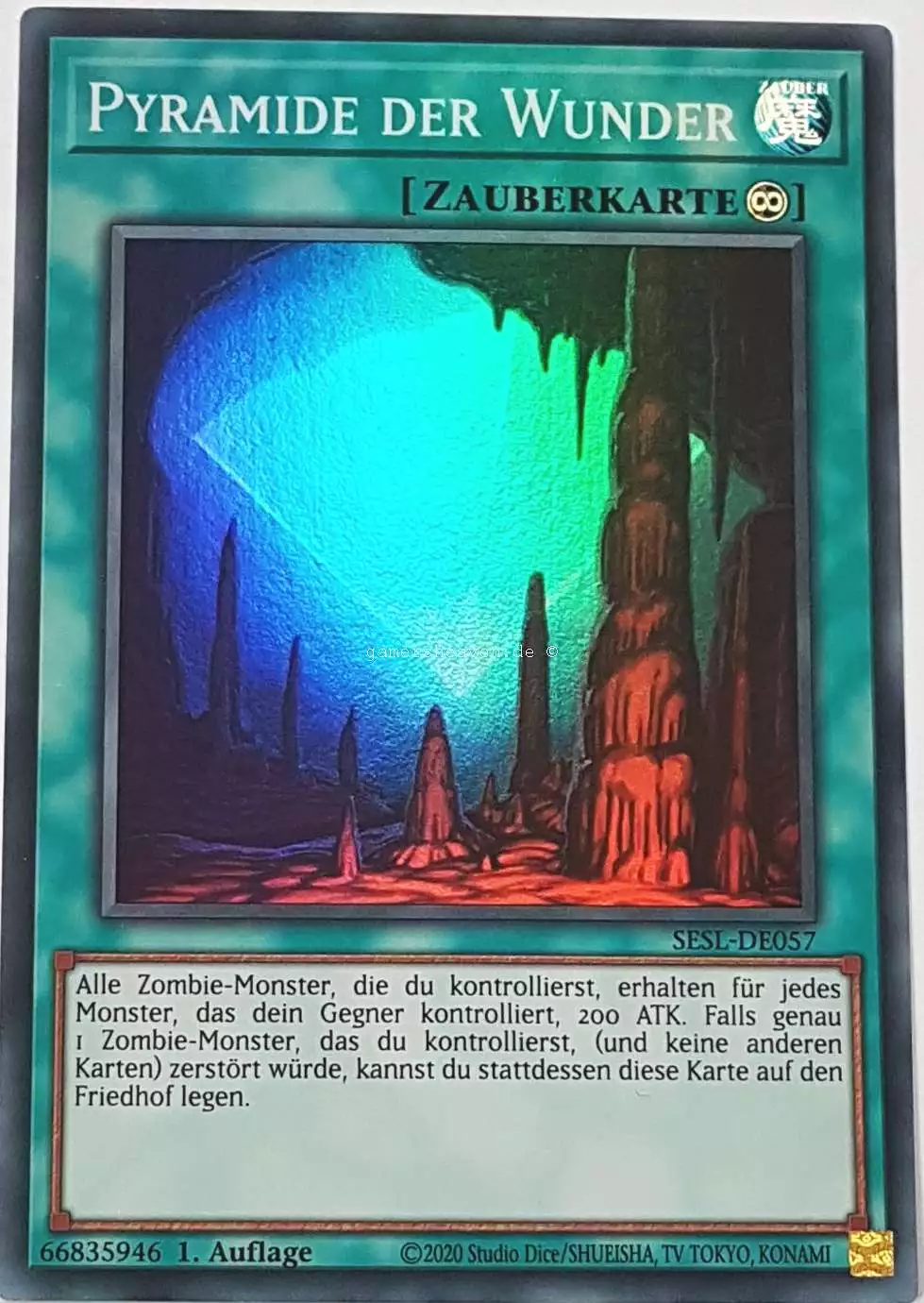 Pyramide der Wunder SESL-DE057 ist in Super Rare Yu-Gi-Oh Karte aus Secret Slayers 1.Auflage