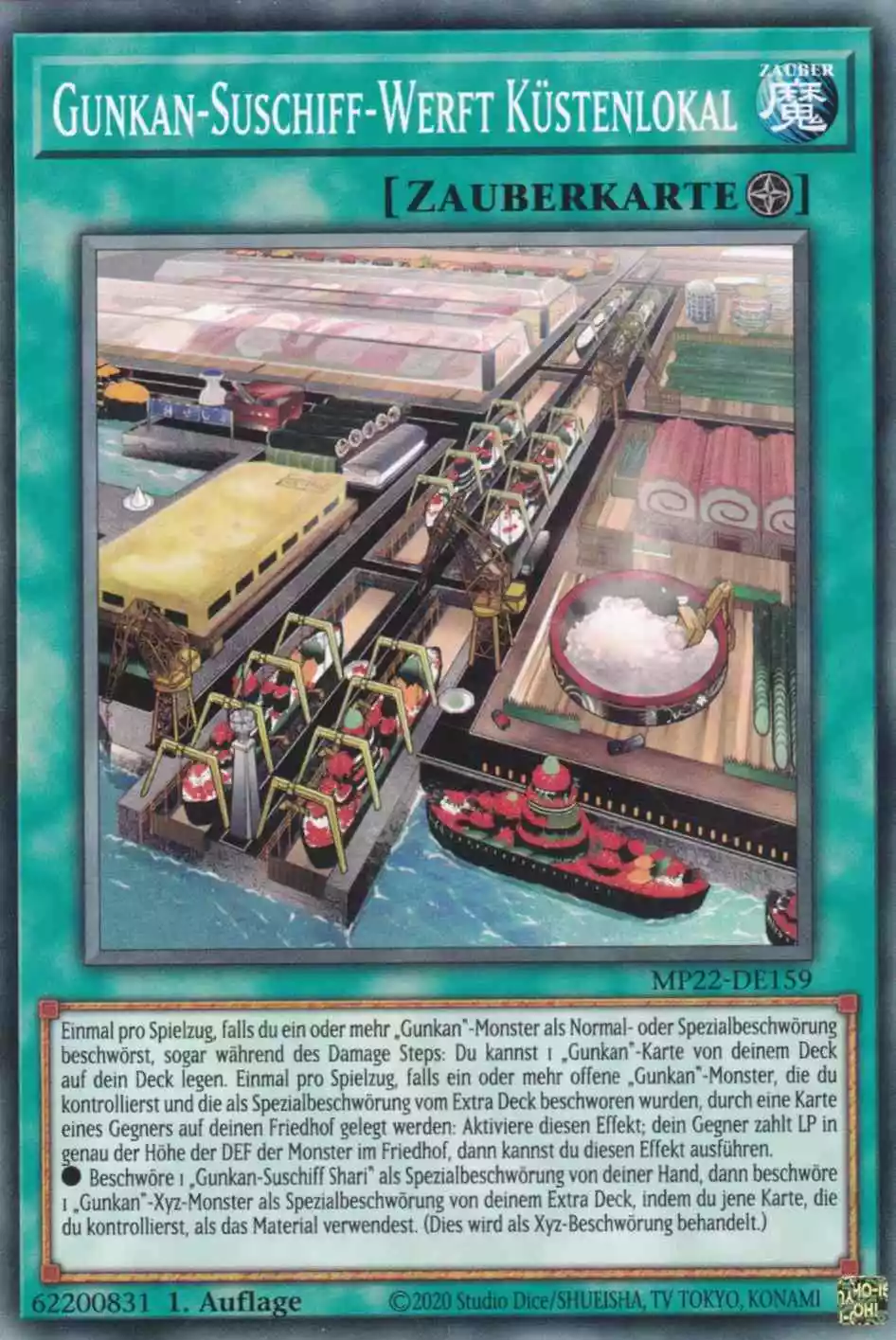 Gunkan-Suschiff-Werft Küstenlokal MP22-DE159 ist in Common Yu-Gi-Oh Karte aus Tin of the Pharaoh’s Gods 1.Auflage