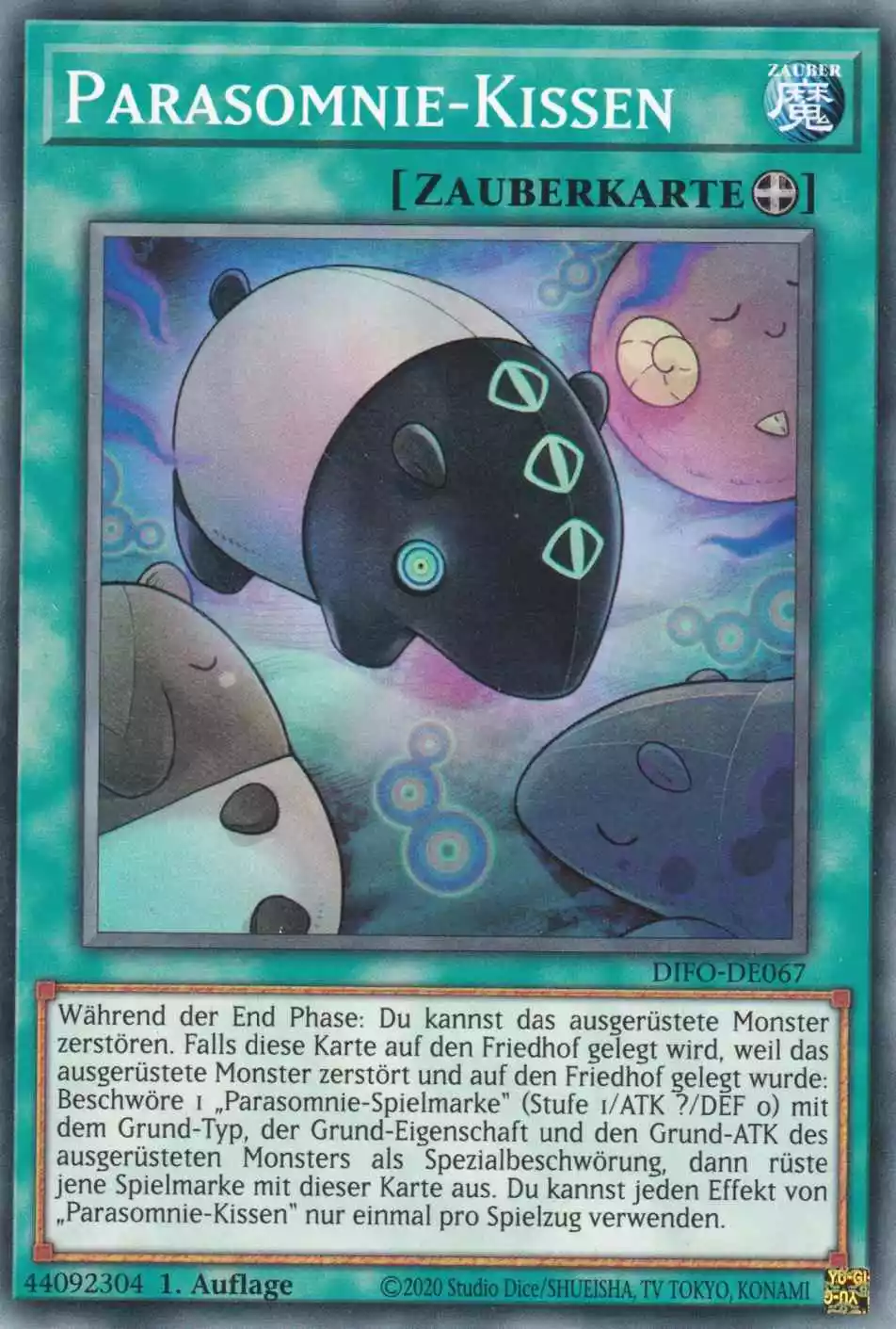 Parasomnie-Kissen DIFO-DE067 ist in Common Yu-Gi-Oh Karte aus Dimension Force 1.Auflage