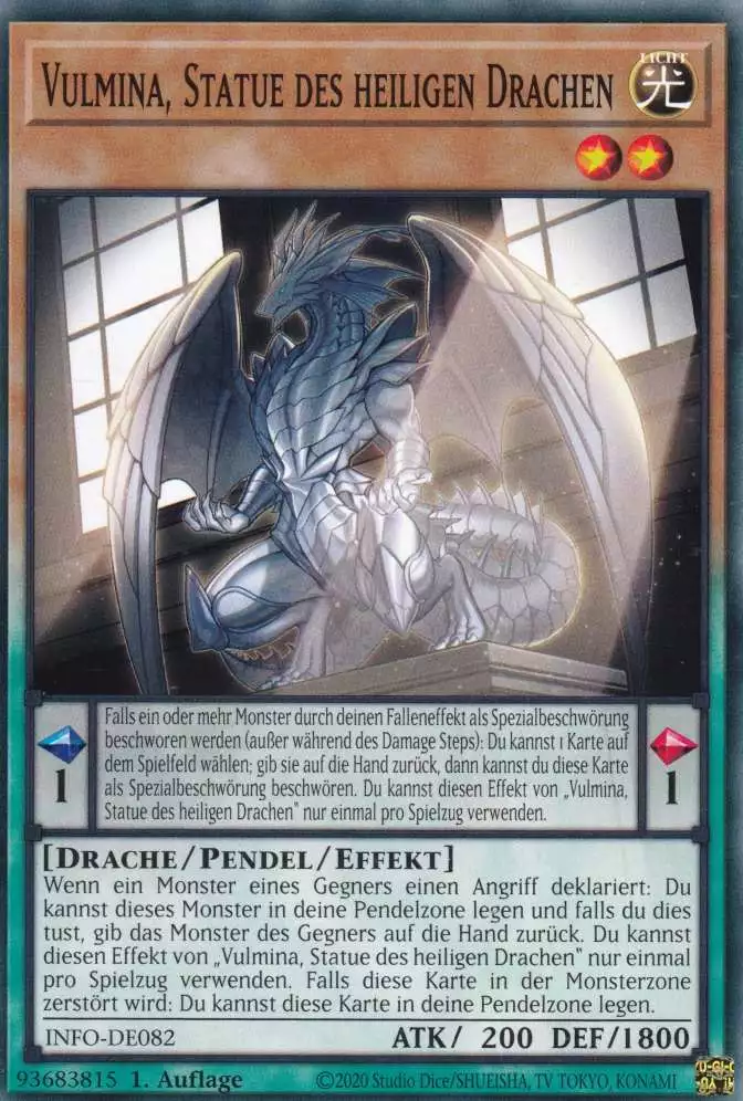 Vulmina, Statue des heiligen Drachen INFO-DE082 ist in Common Yu-Gi-Oh Karte aus The Infinite Forbidden 1.Auflage