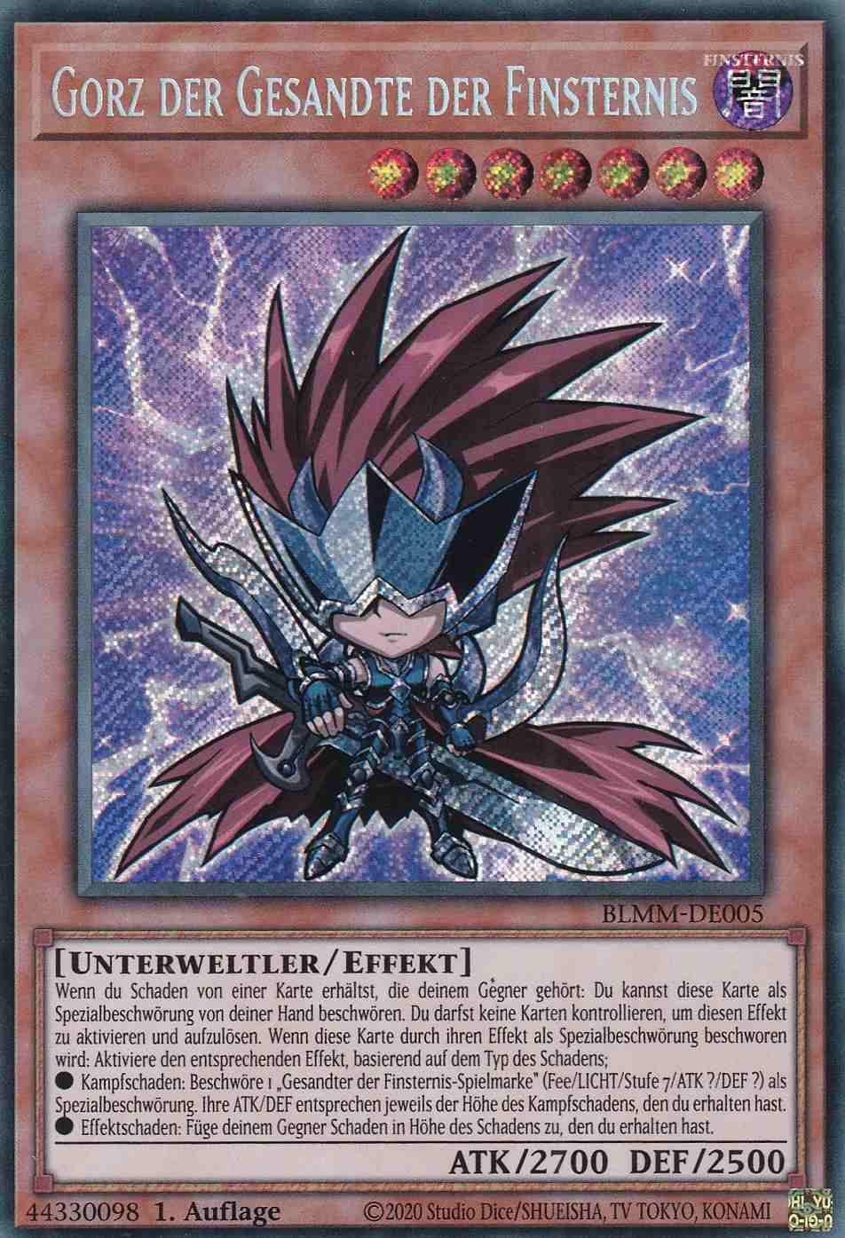 Gorz der Gesandte der Finsternis BLMM-DE005 ist in Secret Rare Yu-Gi-Oh Karte aus Battles of Legend Monster Mayhem 1.Auflage