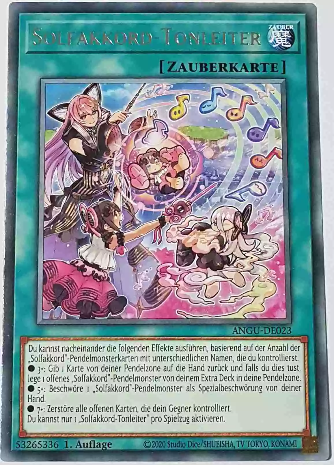 Solfakkord-Tonleiter ANGU-DE023 ist in Rare Yu-Gi-Oh Karte aus Ancient Guardians 1.Auflage