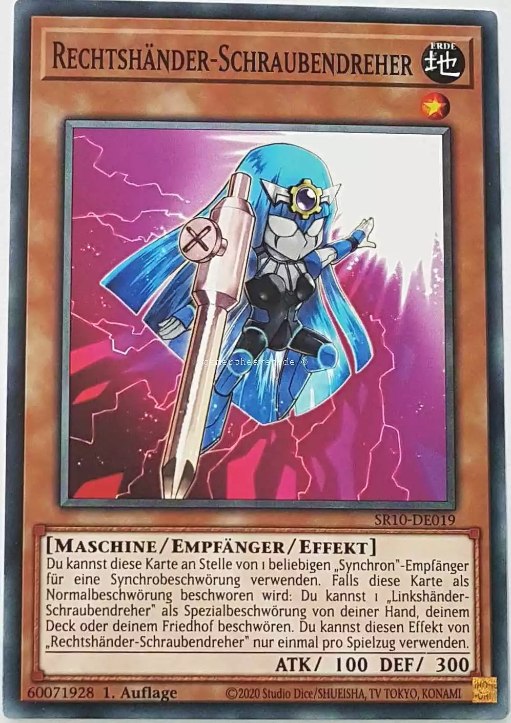 Rechtshänder-Schraubendreher SR10-DE019 ist in Common Yu-Gi-Oh Karte aus Structure Deck: Mechanized Madness 1.Auflage