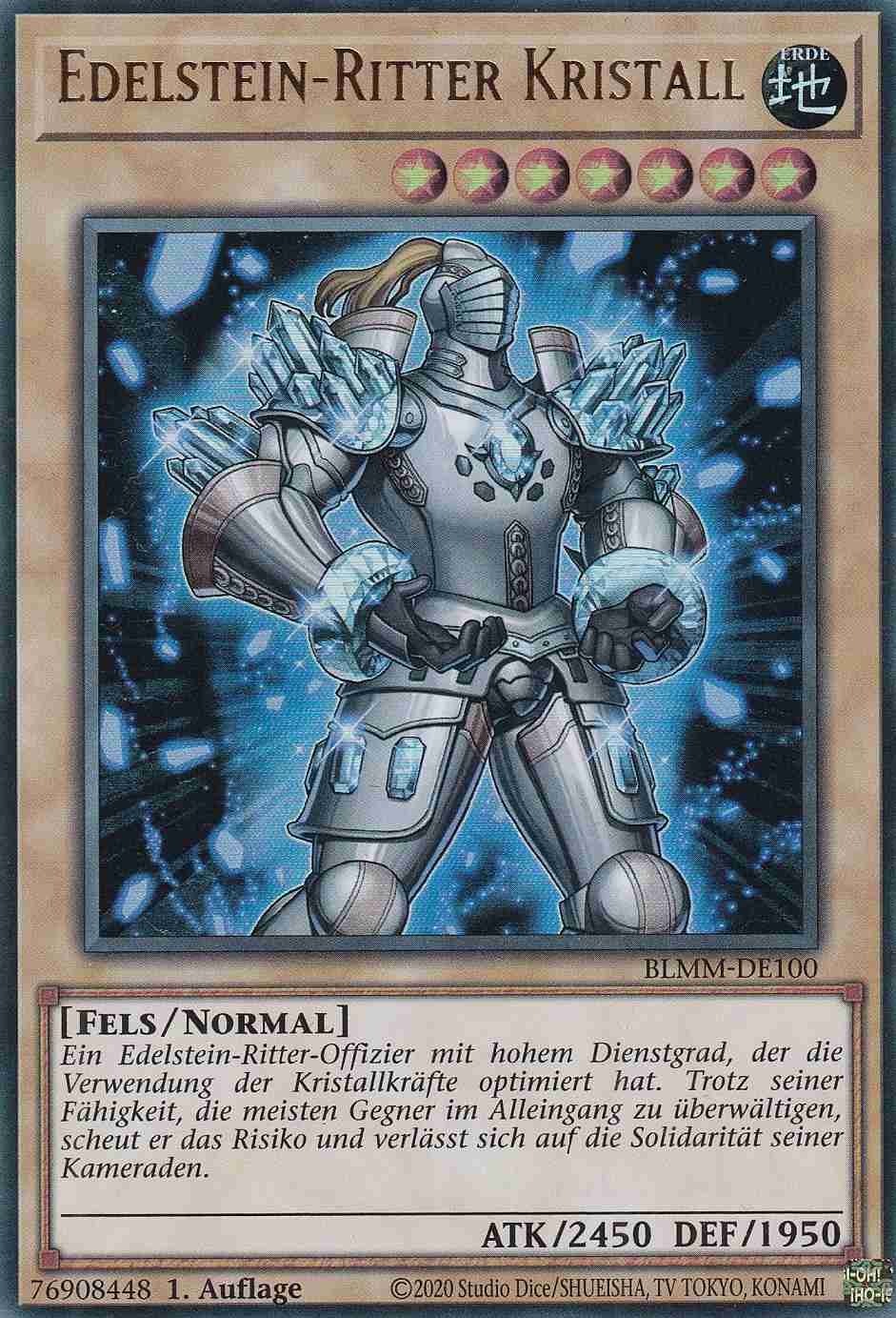 Edelstein-Ritter Kristall BLMM-DE100 ist in Ultra Rare Yu-Gi-Oh Karte aus Battles of Legend Monster Mayhem 1.Auflage