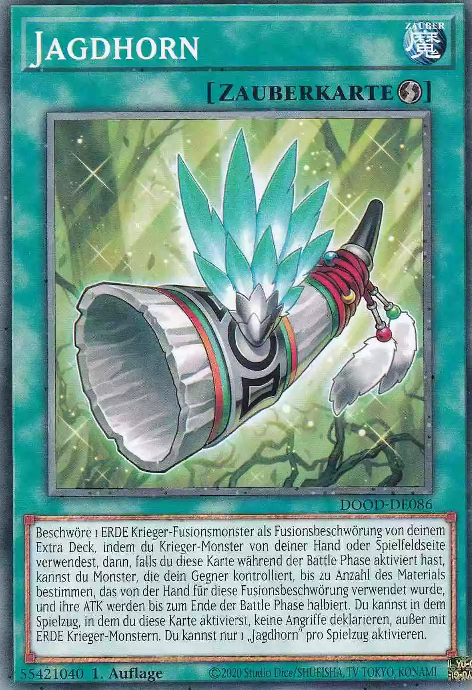 Jagdhorn DOOD-DE086 ist in Common Yu-Gi-Oh Karte aus Doom of Dimensions 1.Auflage