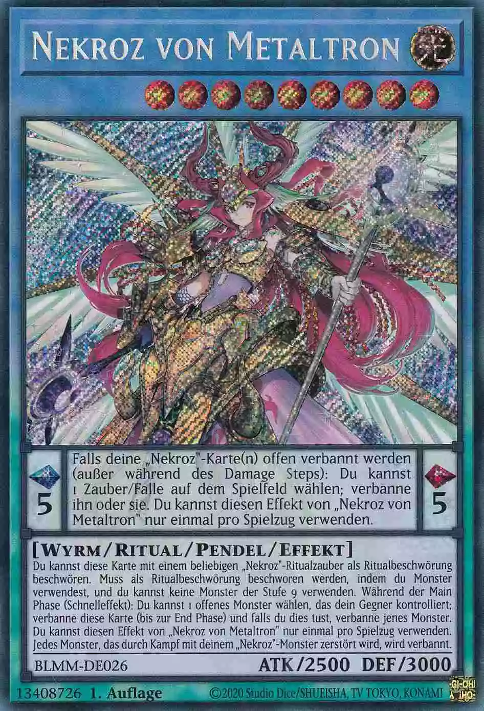 Nekroz von Metaltron BLMM-DE026 ist in Secret Rare Yu-Gi-Oh Karte aus Battles of Legend Monster Mayhem 1.Auflage