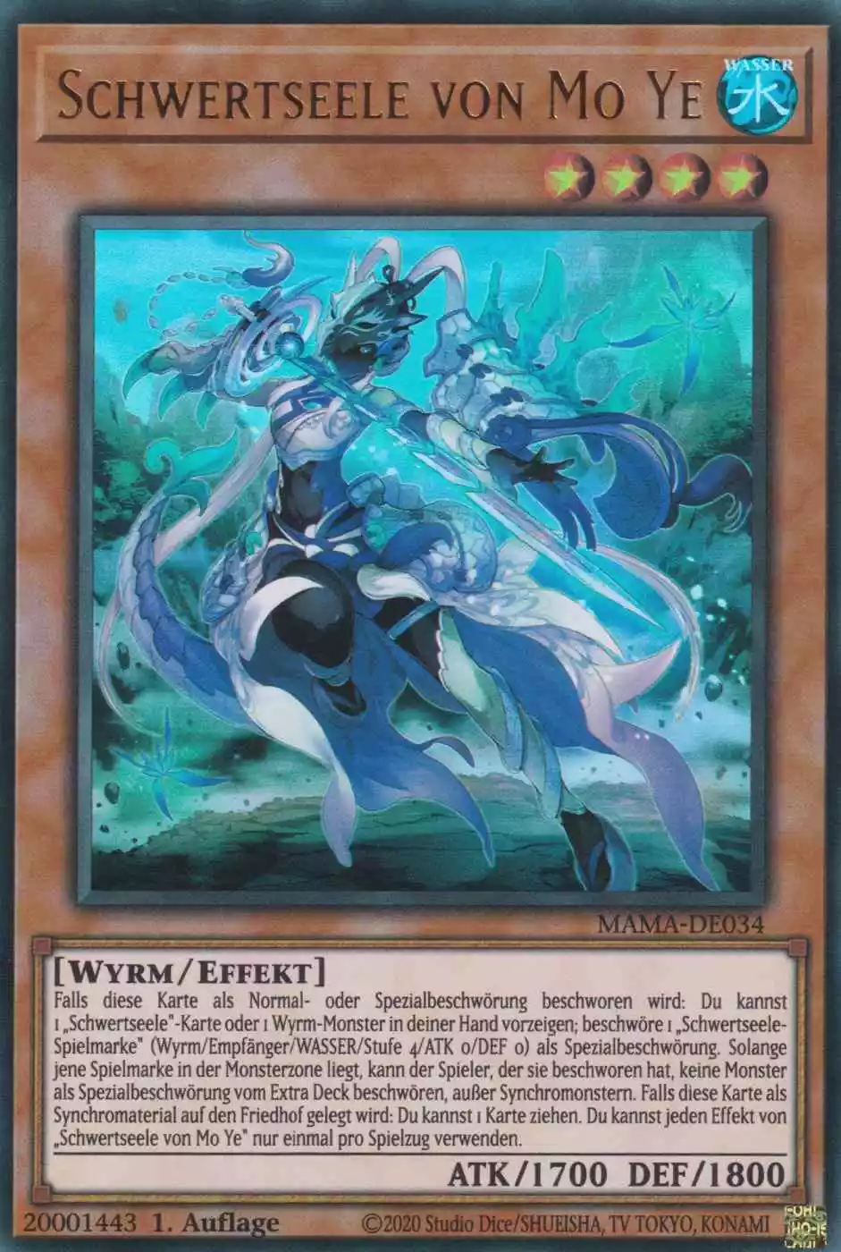 Schwertseele von Mo Ye MAMA-DE034 ist in Ultra Rare Yu-Gi-Oh Karte aus Magnificent Mavens 1.Auflage