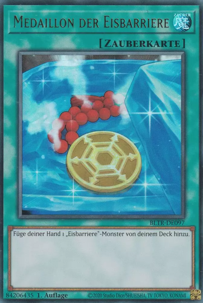 Medaillon der Eisbarriere BLTR-DE097 ist in Ultra Rare Yu-Gi-Oh Karte aus Battles of Legend Terminal Revenge 1.Auflage