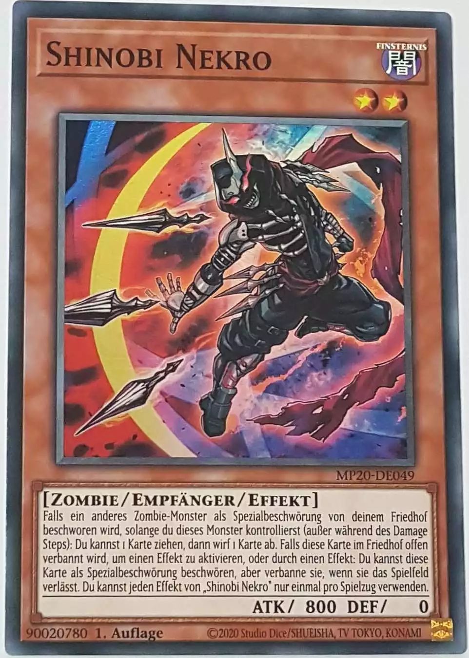Shinobi Nekro MP20-DE049 ist in Super Rare Yu-Gi-Oh Karte aus 2020 Tin of Lost Memories 1.Auflage