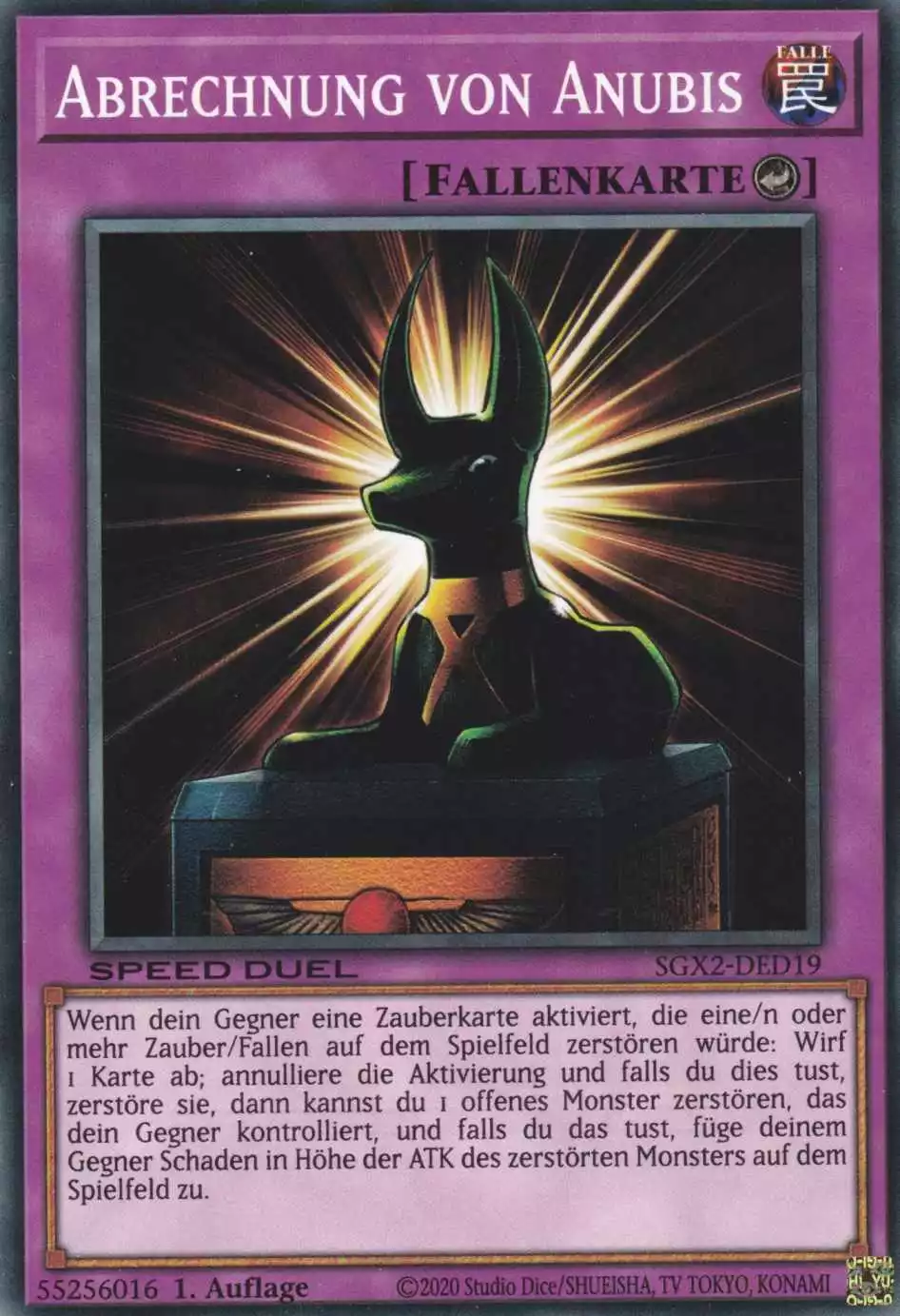 Abrechnung von Anubis SGX2-DED19 ist in Common Yu-Gi-Oh Karte aus Speed Duel GX: Midterm Paradox 1.Auflage