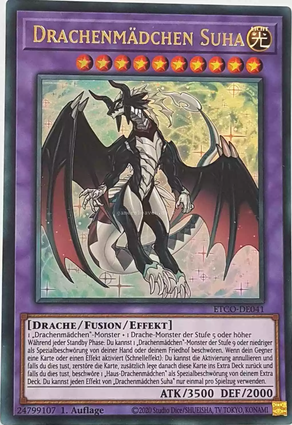 Drachenmädchen Suha ETCO-DE041 ist in Ultra Rare Yu-Gi-Oh Karte aus Eternity Code 1.Auflage