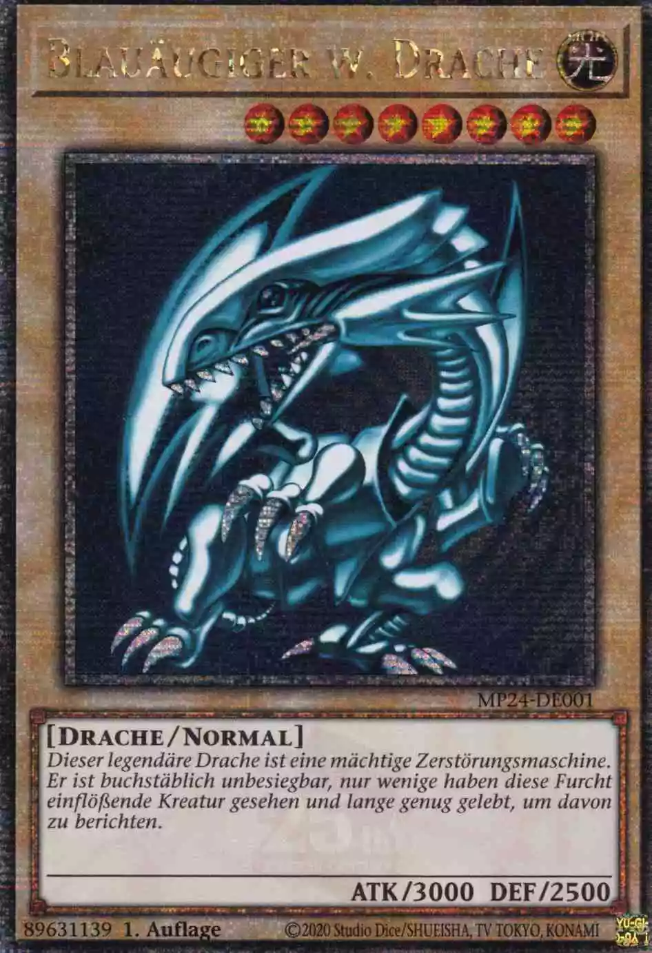 Blauäugiger w. Drache MP24-DE001 ist in Quarter Century Secret Rare Yu-Gi-Oh Karte aus 25th Anniversary Tin Dueling Mirrors 1.Auflage