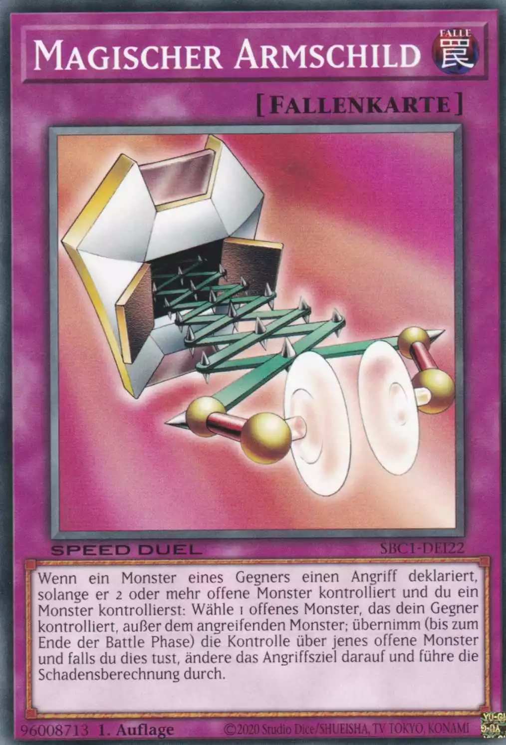 Magischer Armschild SBC1-DEI22 ist in Common Yu-Gi-Oh Karte aus Streets of Battle City 1.Auflage