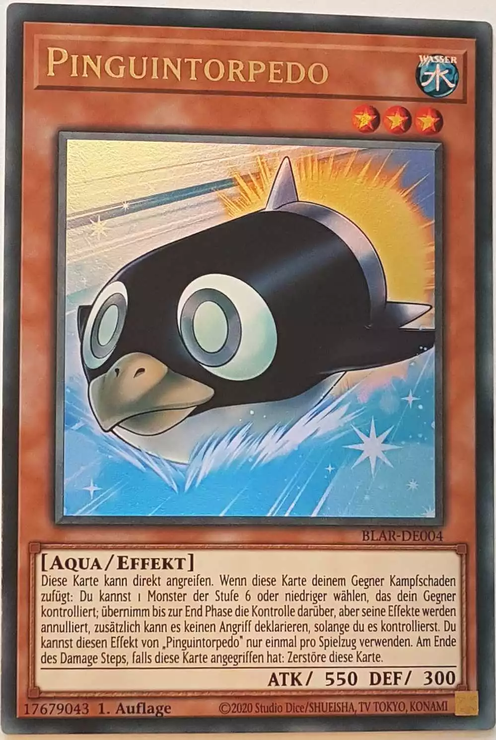 Pinguintorpedo BLAR-DE004 ist in Ultra Rare Yu-Gi-Oh Karte aus Battles of Legend: Armageddon 1.Auflage