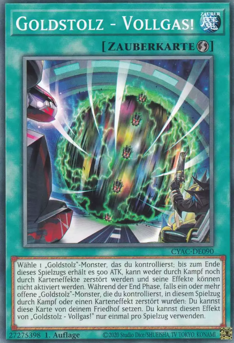 Goldstolz - Vollgas! CYAC-DE090 ist in Common Yu-Gi-Oh Karte aus Cyberstorm Access 1.Auflage