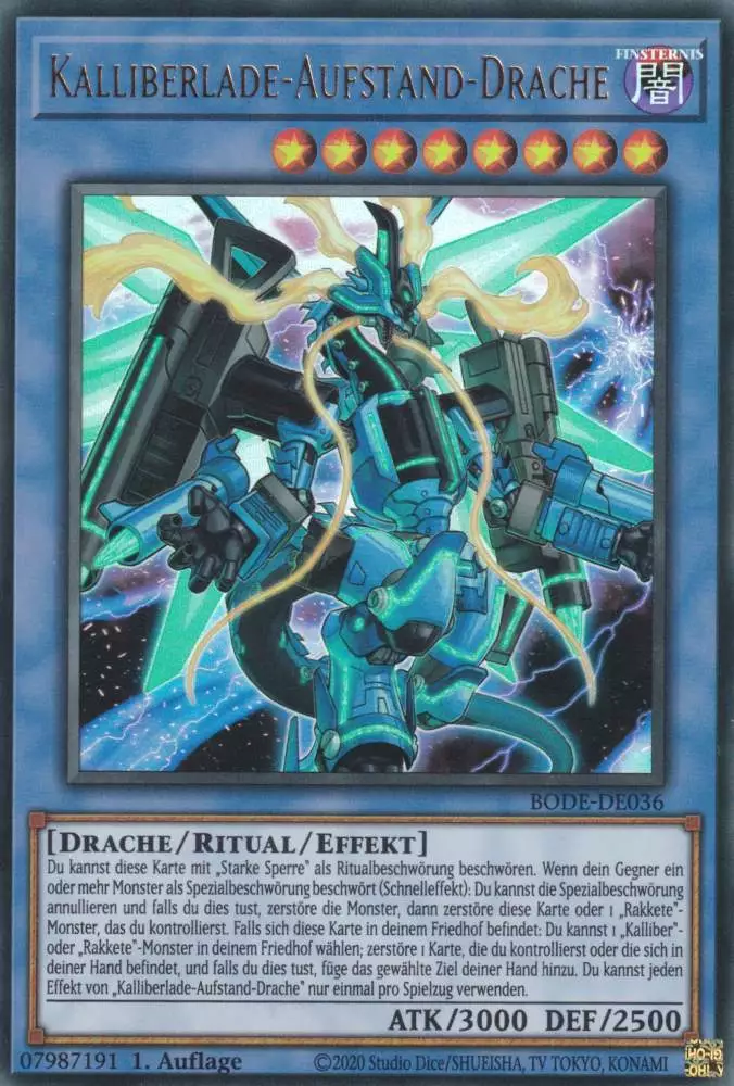 Kalliberlade-Aufstand-Drache BODE-DE036 ist in Ultra Rare Yu-Gi-Oh Karte aus Burst of Destiny 1.Auflage