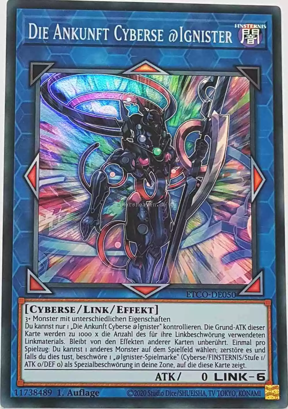 Die Ankunft Cyberse @Ignister ETCO-DE050 ist in Super Rare Yu-Gi-Oh Karte aus Eternity Code 1.Auflage