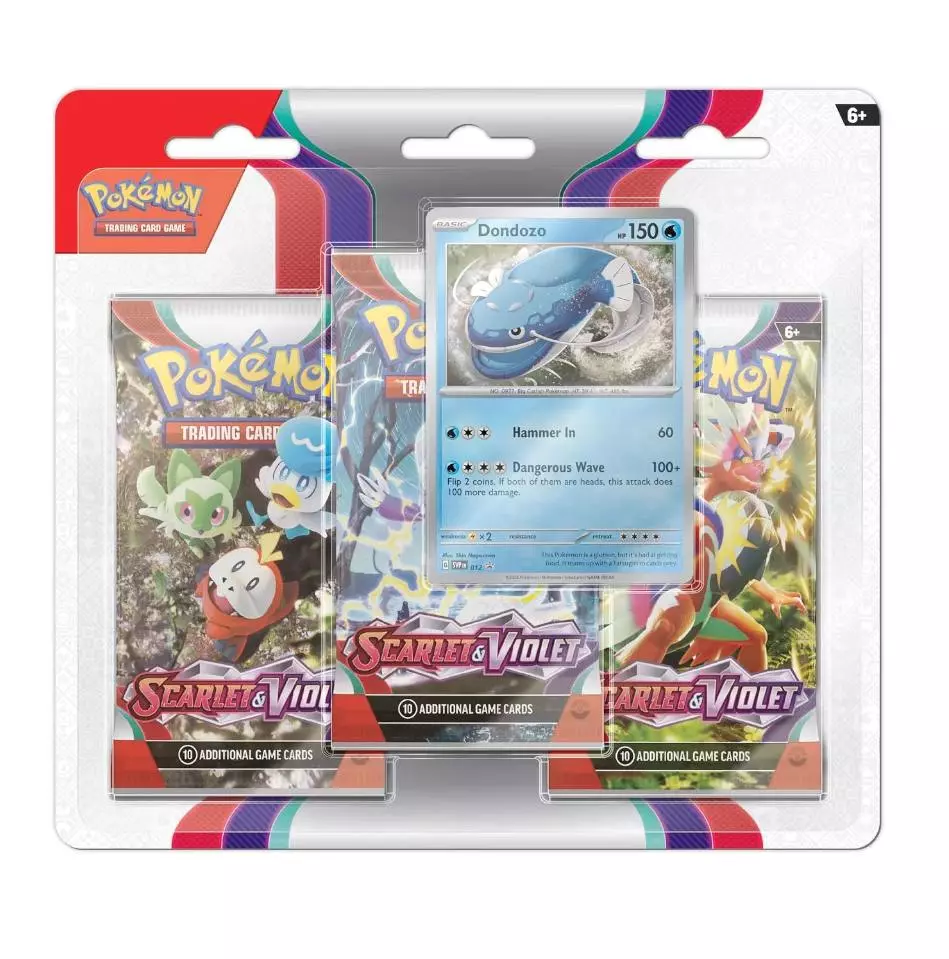 Pokemon Scarlet & Violet SV1 3-Pack Blister - Dondozo - Englisch