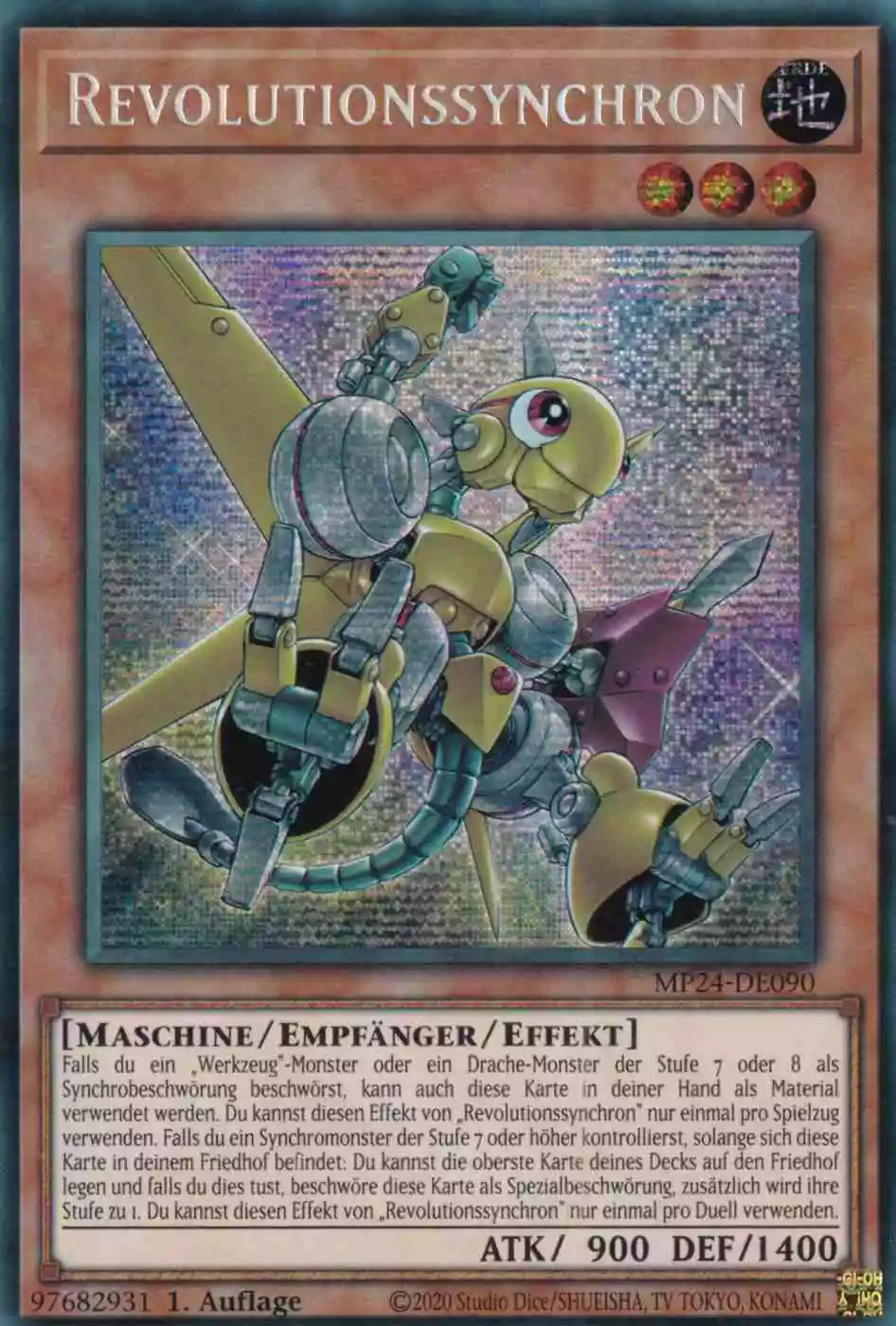 Revolutionssynchron MP24-DE090 ist in Prismatic Secret Rare Yu-Gi-Oh Karte aus 25th Anniversary Tin Dueling Mirrors 1.Auflage