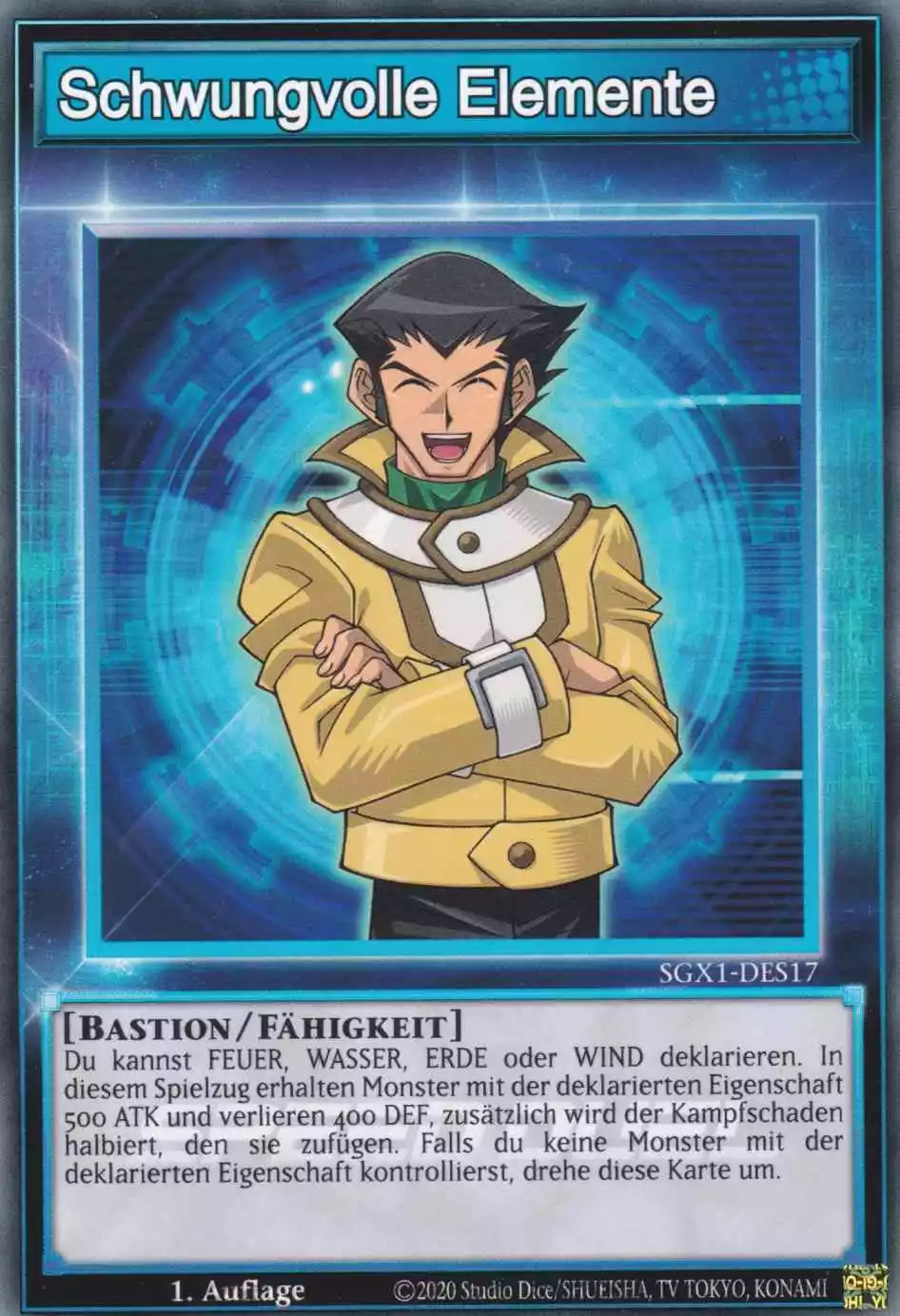 Schwungvolle Elemente SGX1-DES17 ist in Common Yu-Gi-Oh Karte aus Speed Duel GX Duel Academy Box 1.Auflage