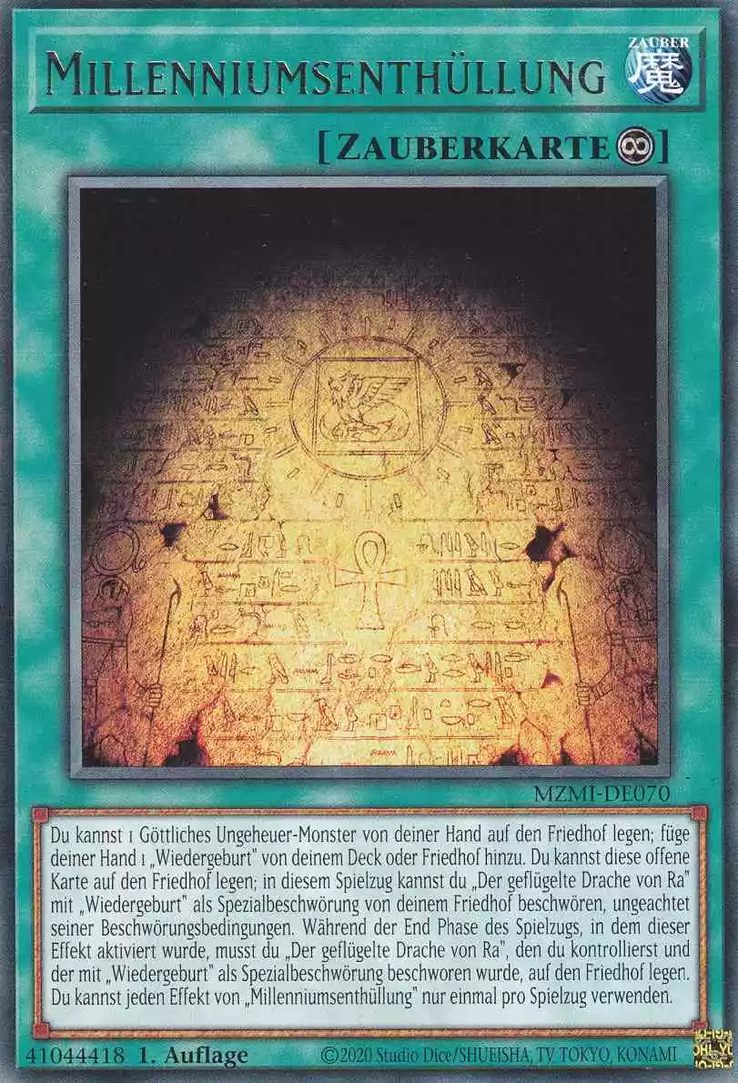 Millenniumsenthüllung MZMI-DE070 ist in Rare Yu-Gi-Oh Karte aus Maze of Millennia 1.Auflage