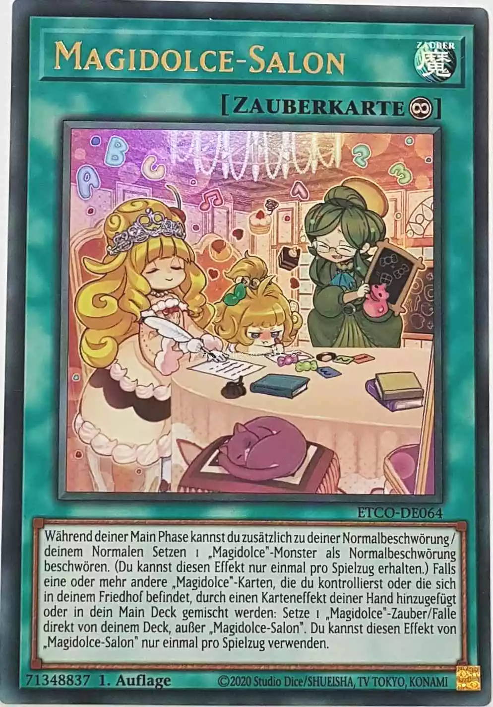Magidolce-Salon ETCO-DE064 ist in Ultra Rare Yu-Gi-Oh Karte aus Eternity Code 1.Auflage
