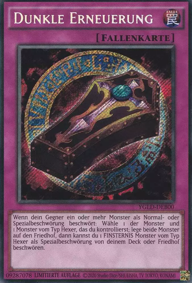 Dunkle Erneuerung YGLD-DEB00 ist in Secret Rare Yu-Gi-Oh Karte aus Yugis Legendary Decks - King of Games Limitierte Auflage 