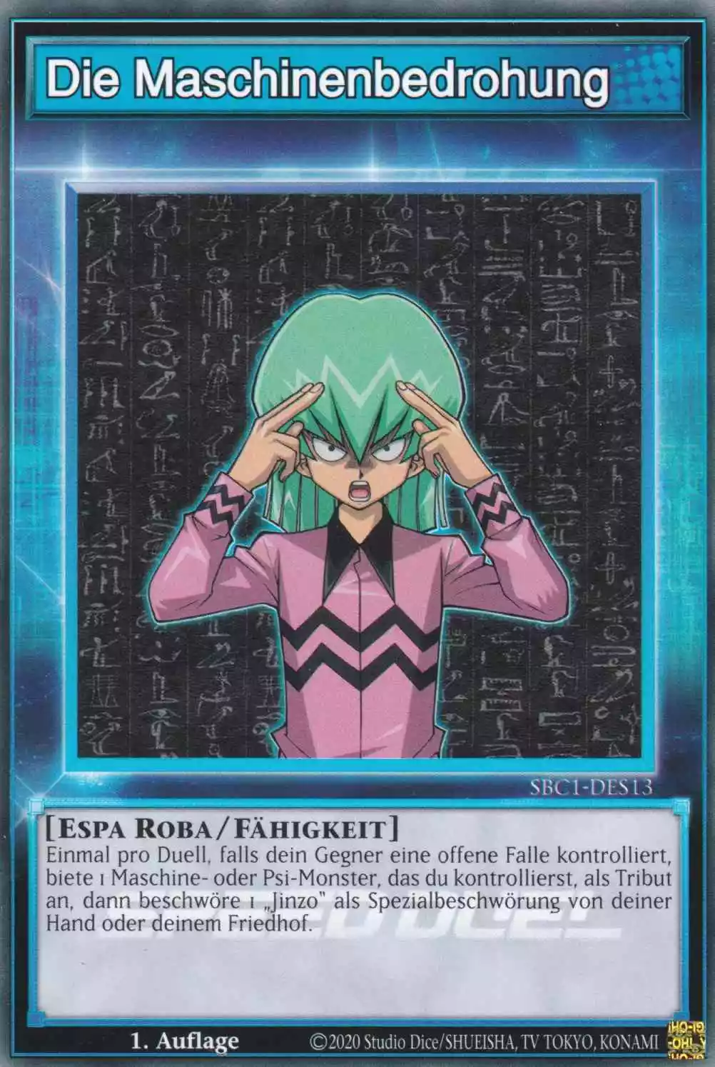 Die Maschinenbedrohung SBC1-DES13 ist in Common Yu-Gi-Oh Karte aus Streets of Battle City 1.Auflage
