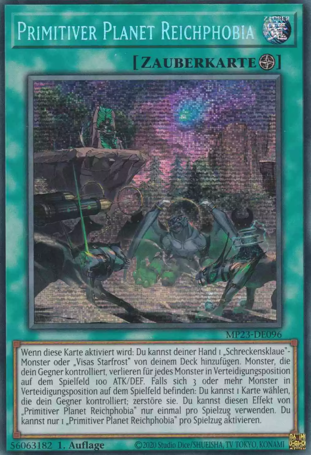 Primitiver Planet Reichphobia MP23-DE096 ist in Prismatic Secret Rare Yu-Gi-Oh Karte aus 25th Anniversary Tin Dueling Heroes 1.Auflage