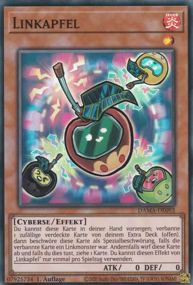 Linkapfel DAMA-DE092 ist in Super Rare Yu-Gi-Oh Karte aus Dawn of Majesty 1.Auflage