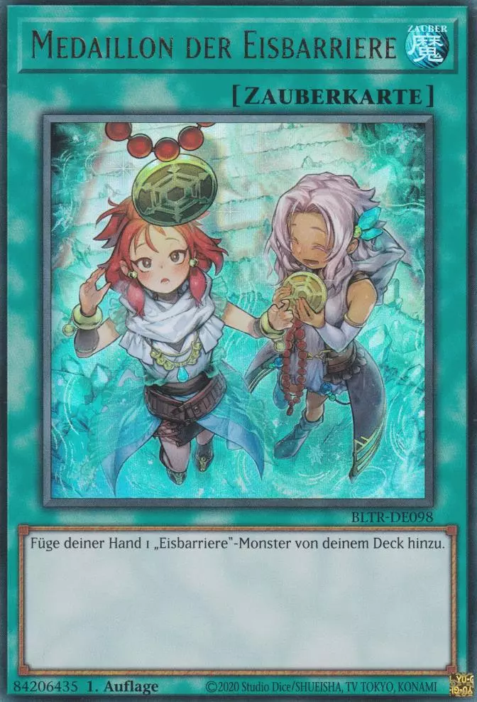 Medaillon der Eisbarriere (alternativ art) BLTR-DE098 ist in Ultra Rare Yu-Gi-Oh Karte aus Battles of Legend Terminal Revenge 1.Auflage