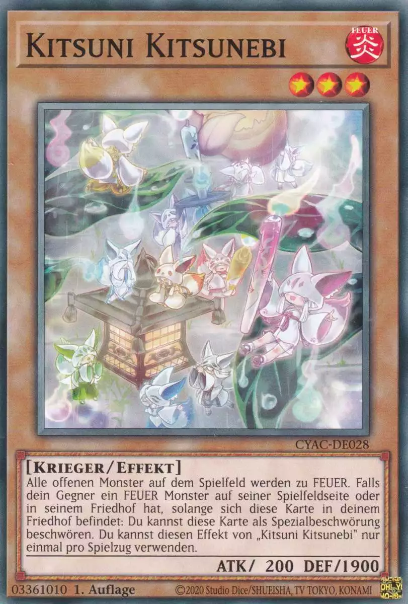 Kitsuni Kitsunebi CYAC-DE028 ist in Common Yu-Gi-Oh Karte aus Cyberstorm Access 1.Auflage