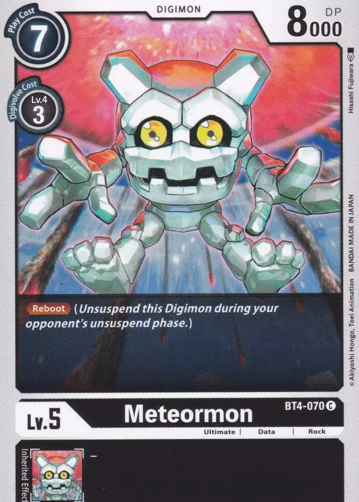 bt4-070-meteormon-common-great-legend-bt04 Meteormon BT4-070 ist in Common. Die Digimon Karte ist aus Great Legend BT04