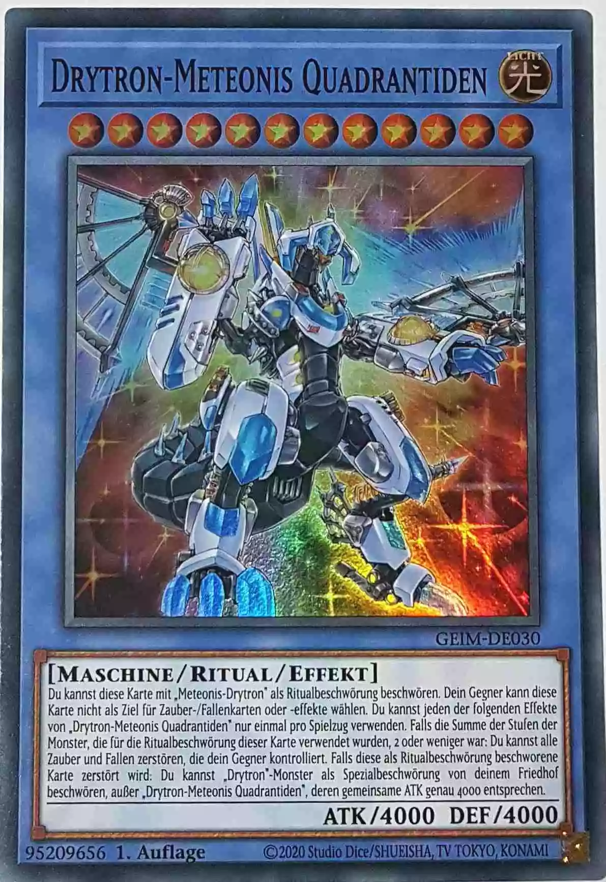 Drytron-Meteonis Quadrantiden GEIM-DE030 ist in Super Rare Yu-Gi-Oh Karte aus Genesis Impact 1. Auflage