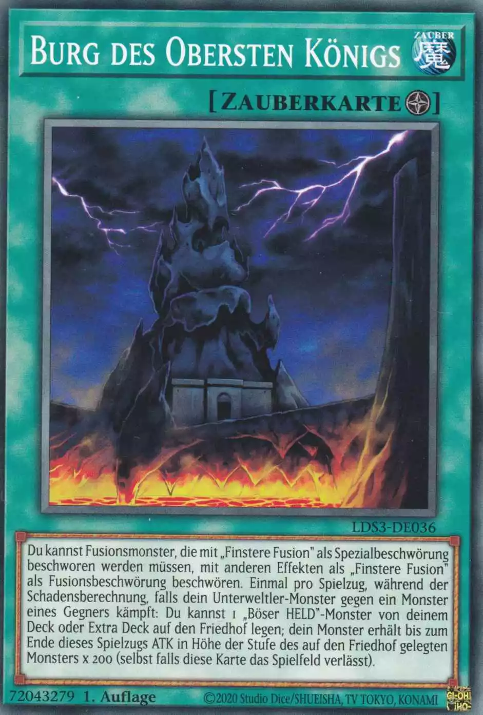 Burg des Obersten Königs LDS3-DE036 ist in Common Yu-Gi-Oh Karte aus Legendary Duelists Season 3 1.Auflage